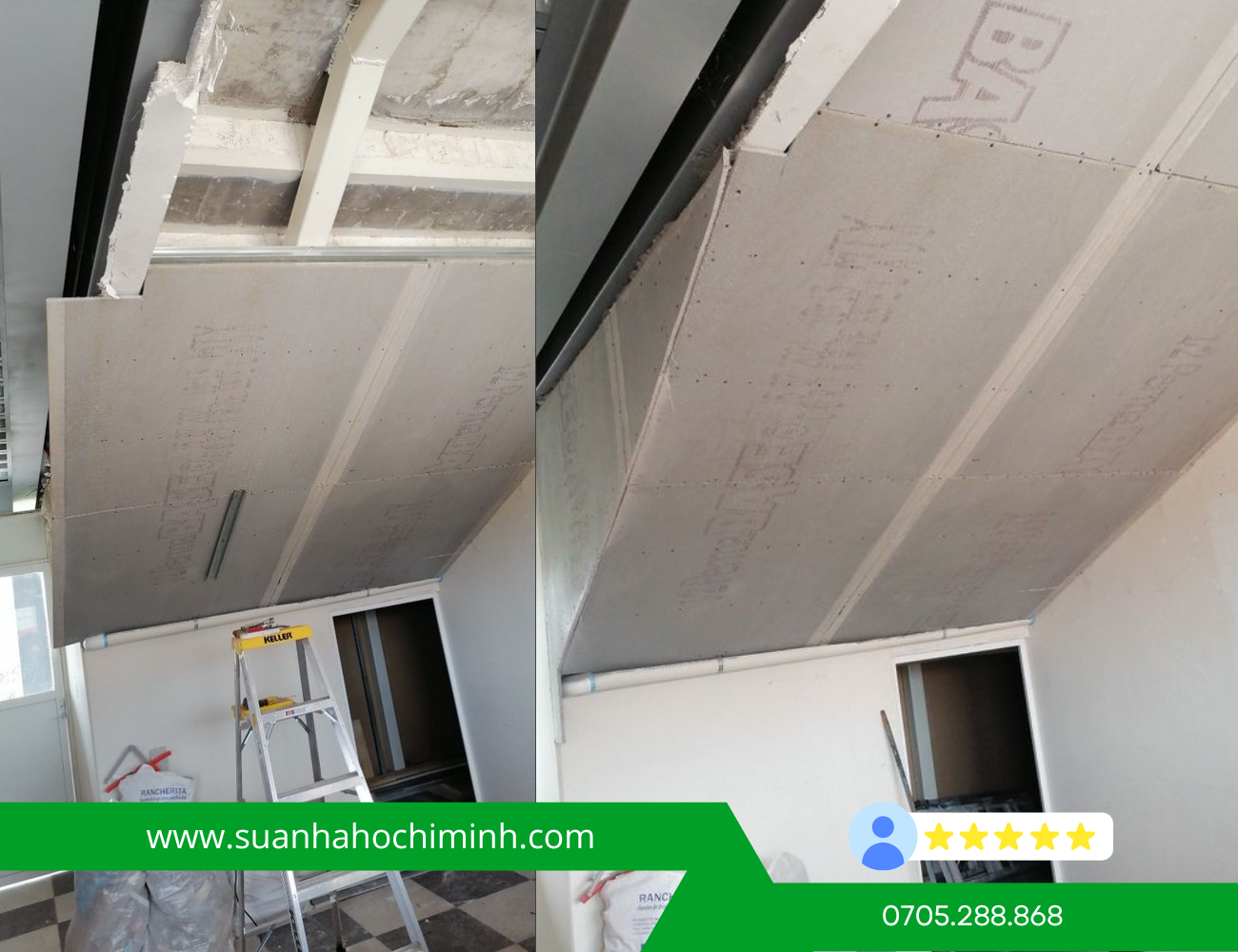 hình thực tế thi công thạch cao