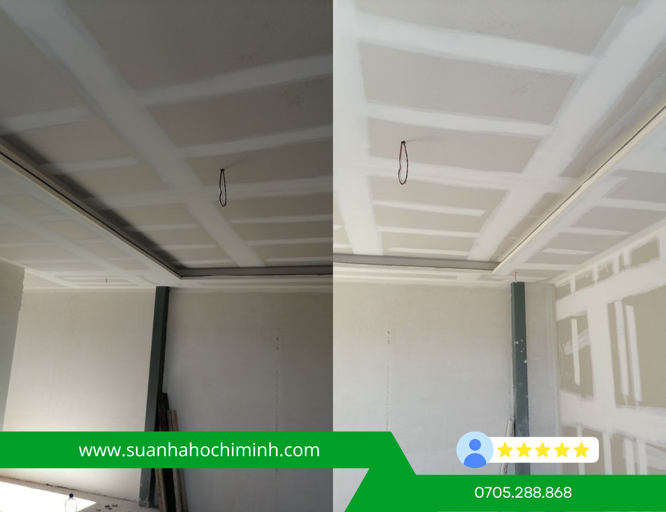 hình thực tế thi công thạch cao