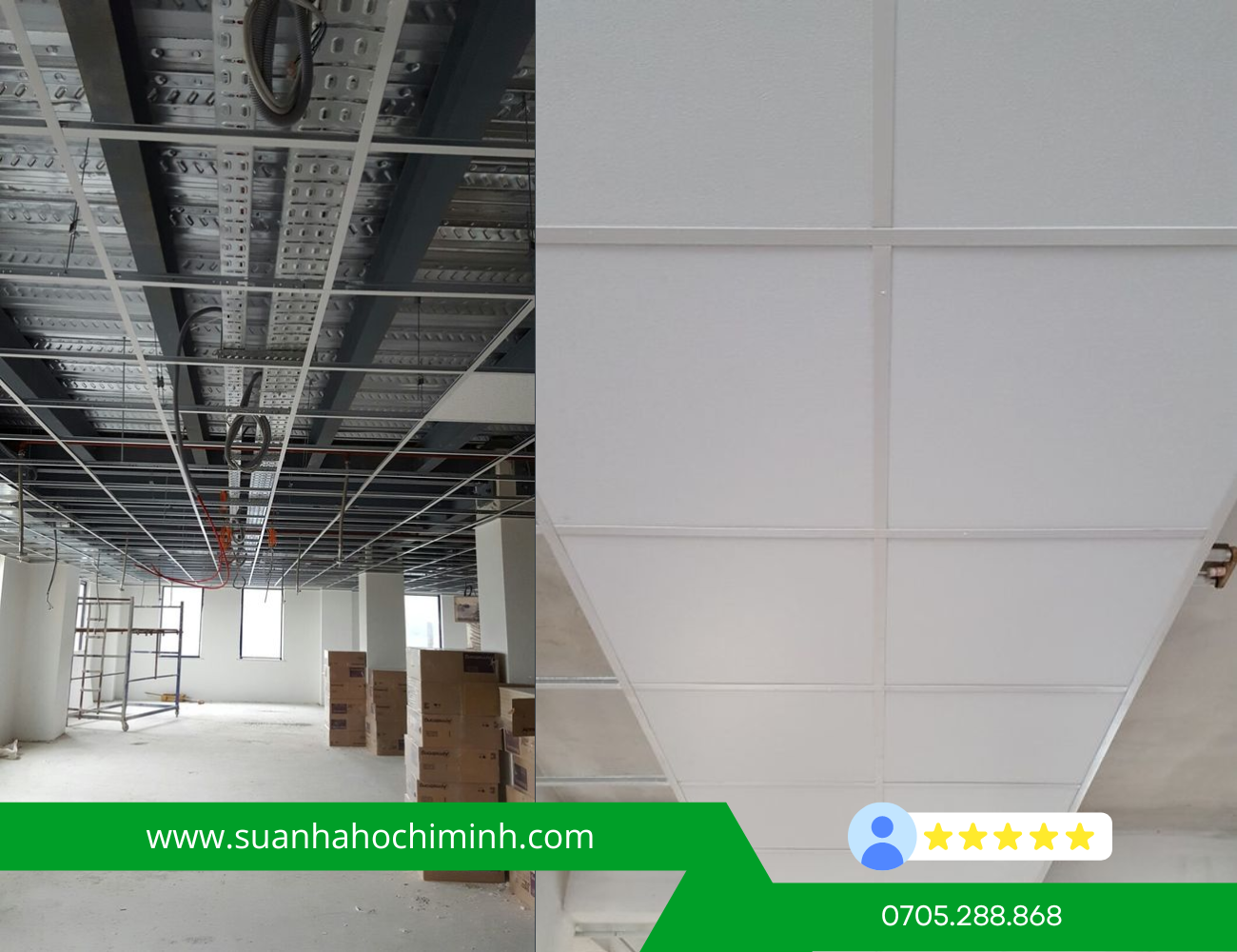 hình thực tế thi công thạch cao